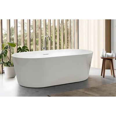 DECINA PREZZO FREESTANDING BATH WITH INTEGRATED OVERFLOW GLOSS WHITE (AVAILABLE IN 1500MM AND 1700MM)