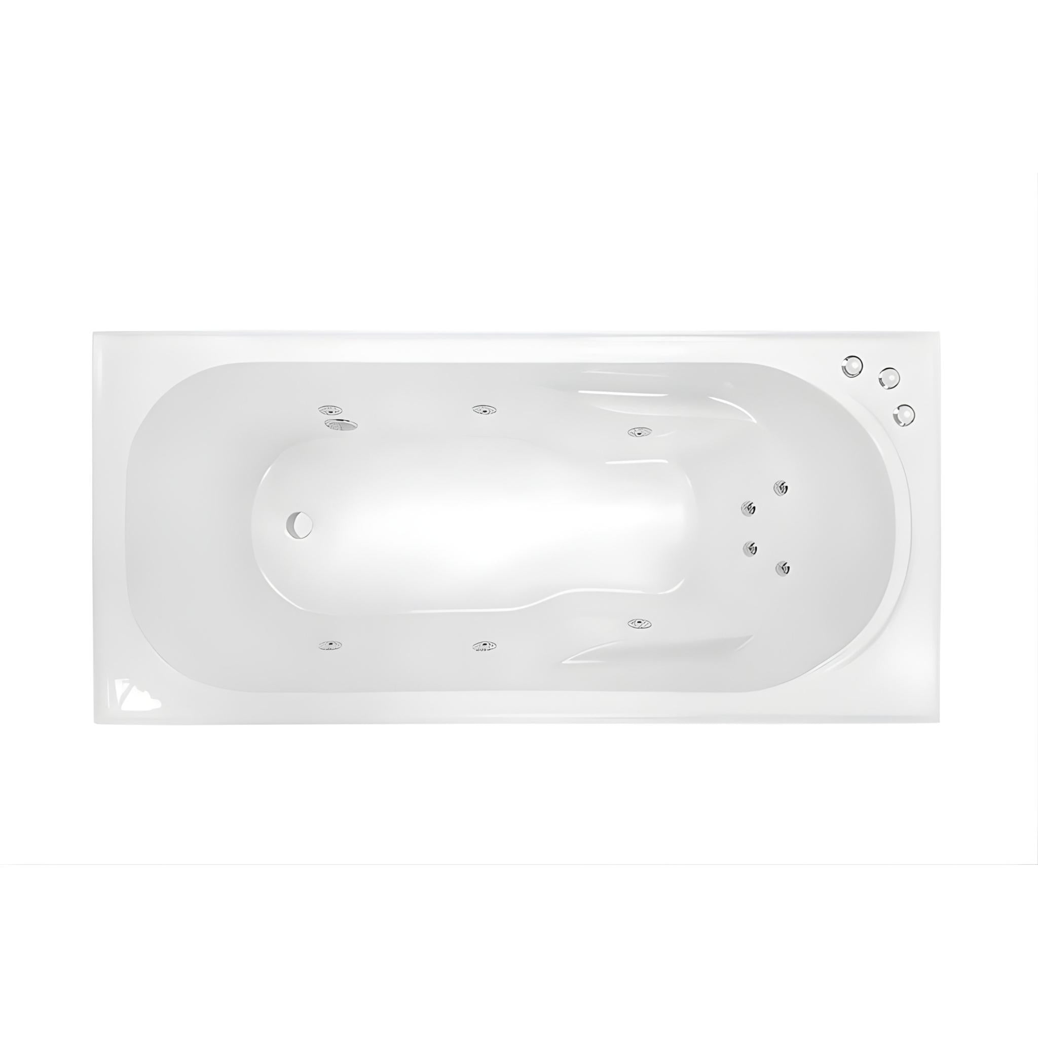 DECINA PRIMA INSET SANTAI SPA BATH GLOSS WHITE (AVAILABLE IN 1515MM, 1635MM AND 1785MM) WITH 10-JETS