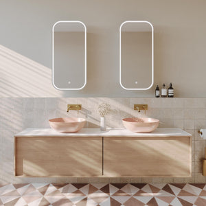 REMER PIAZZA FRAMELESS WHITE LED SHAVING CABINET 450X900MM