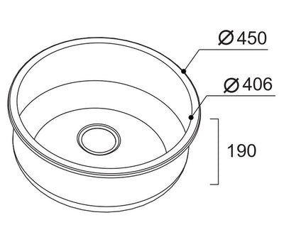 SCHOCK THE YARRA SINGLE BOWL BAR SINK STAINLESS STEEL 450MM