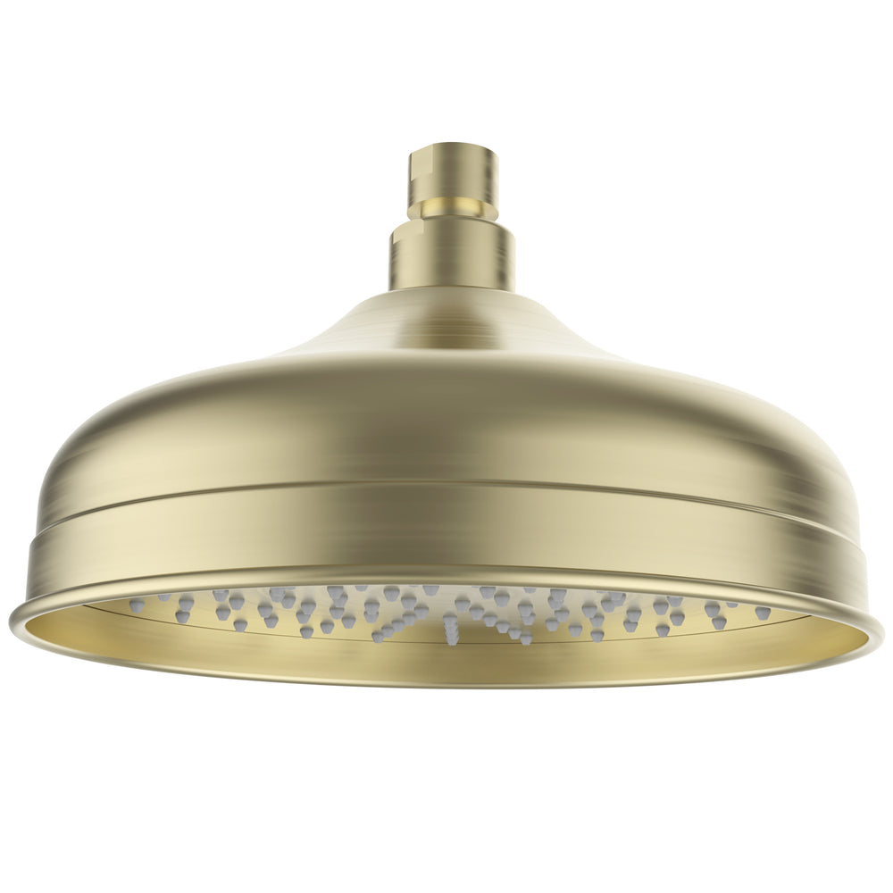 IKON CLASICO LEAD FREE SHOWER HEAD 220MM BRUSHED GOLD
