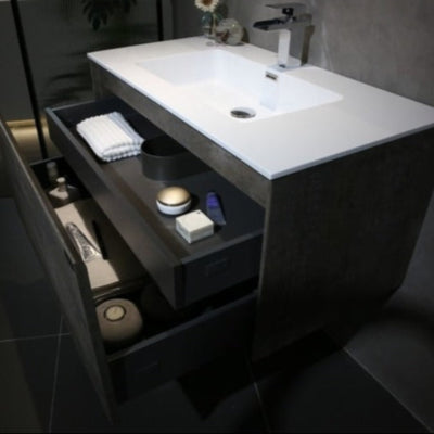 BELBAGNO PRADO MAPLE OAK 1200MM SINGLE BOWL WALL HUNG VANITY AND BASIN