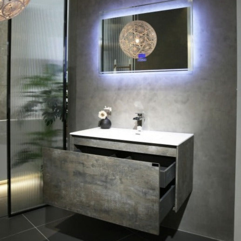 BELBAGNO PRADO MAPLE OAK 1200MM SINGLE BOWL WALL HUNG VANITY AND BASIN