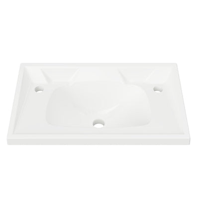 DUROCLASS PRINCE ENSUITE GLOSS WHITE SINGLE BOWL UNDERMOUNT VANITY TOP (AVAILABLE IN 600MM AND 750MM)