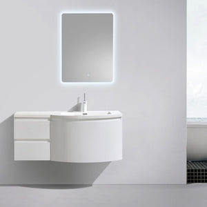 BELBAGNO PROSPERO GLOSS WHITE 1200MM SINGLE BOWL WALL HUNG VANITY AND BASIN