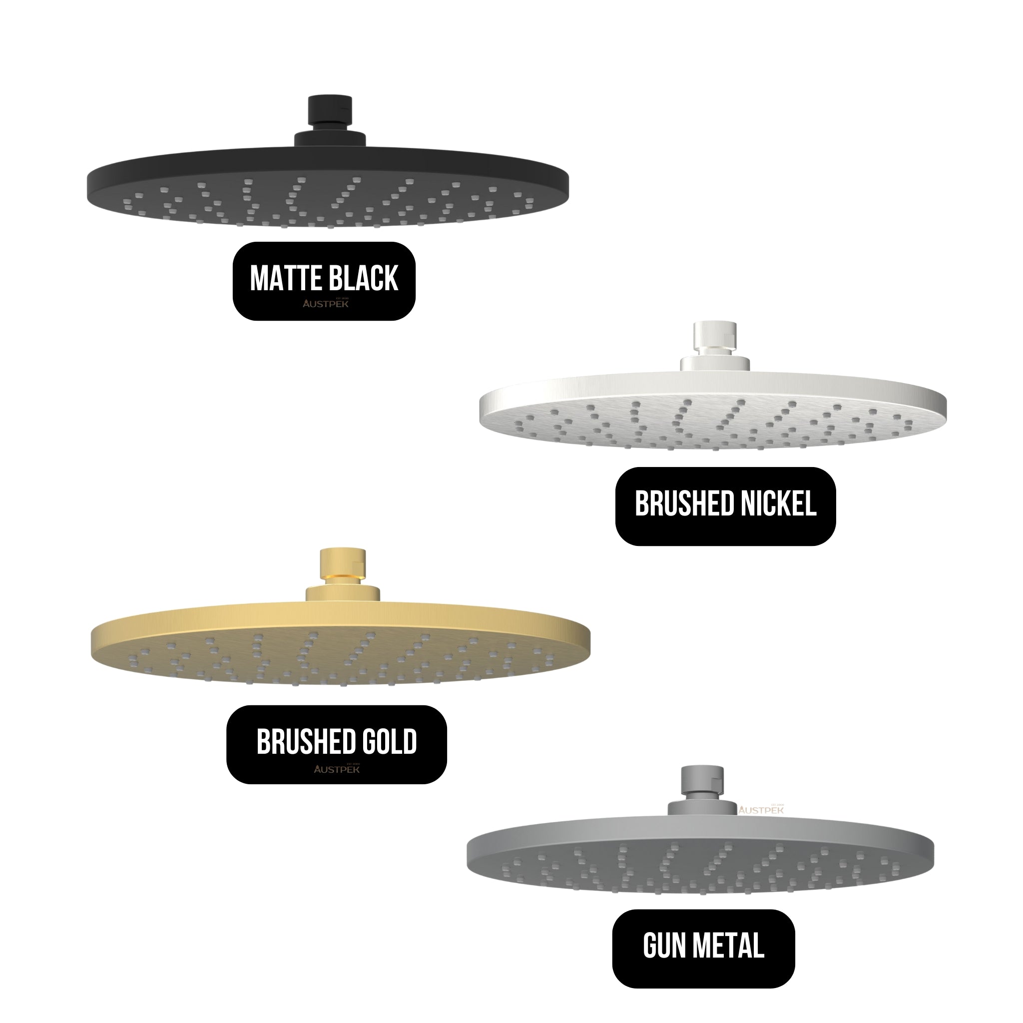 IKON OTUS SHOWER HEAD 200MM MATTE BLACK