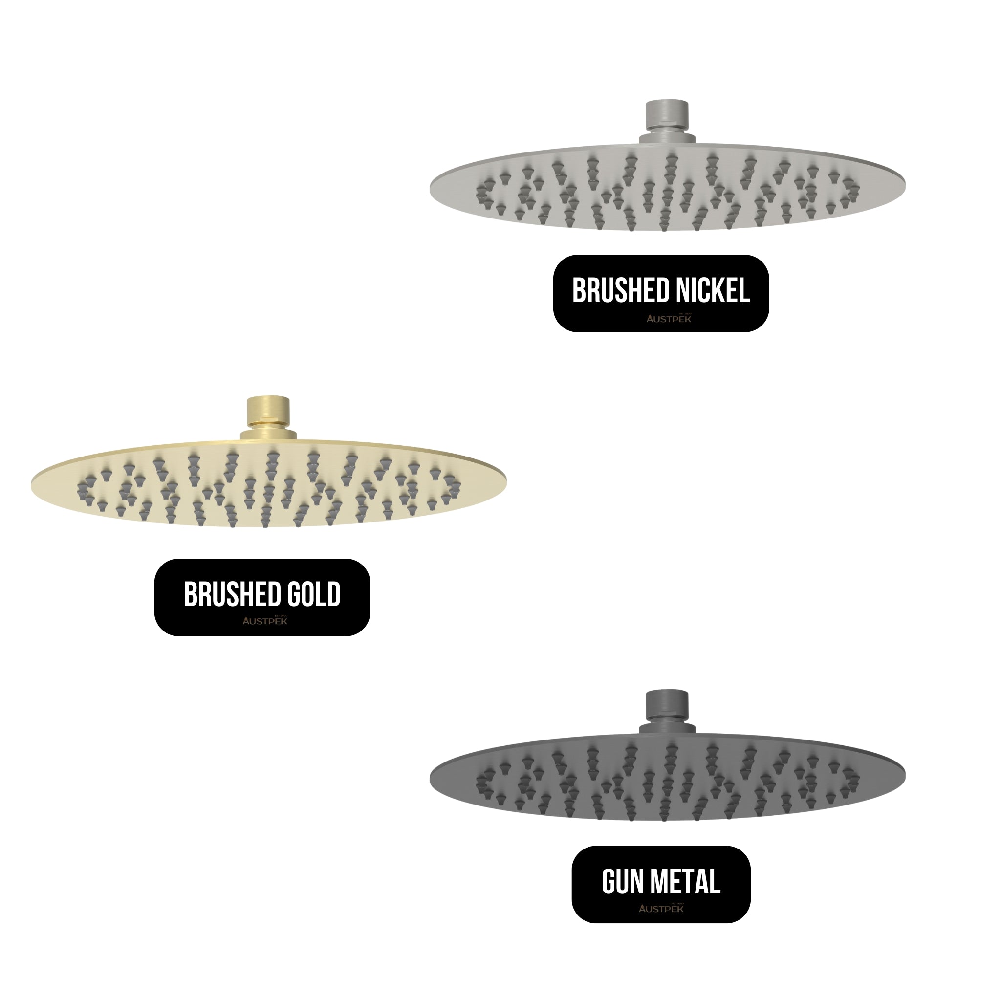 IKON DOVE SHOWER HEAD 250MM GUN METAL