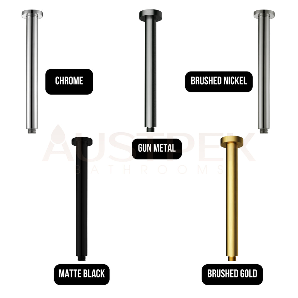 IKON ROUND VERTICAL SHOWER ARM 312MM BRUSHED GOLD