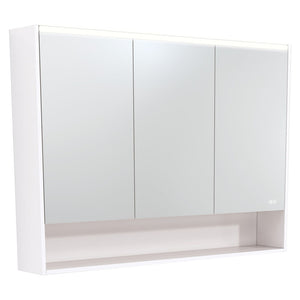 FIENZA GLOSS WHITE LED MIRROR CABINET WITH DISPLAY SHELF 1200X850MM