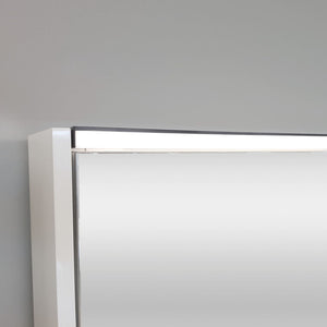 FIENZA SATIN WHITE LED MIRROR SHAVING CABINET WITH SIDE PANELS 750X670MM