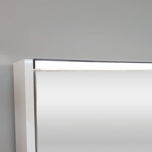 FIENZA GLOSS WHITE LED MIRROR SHAVING CABINET WITH DISPLAY SHELF 750X850MM
