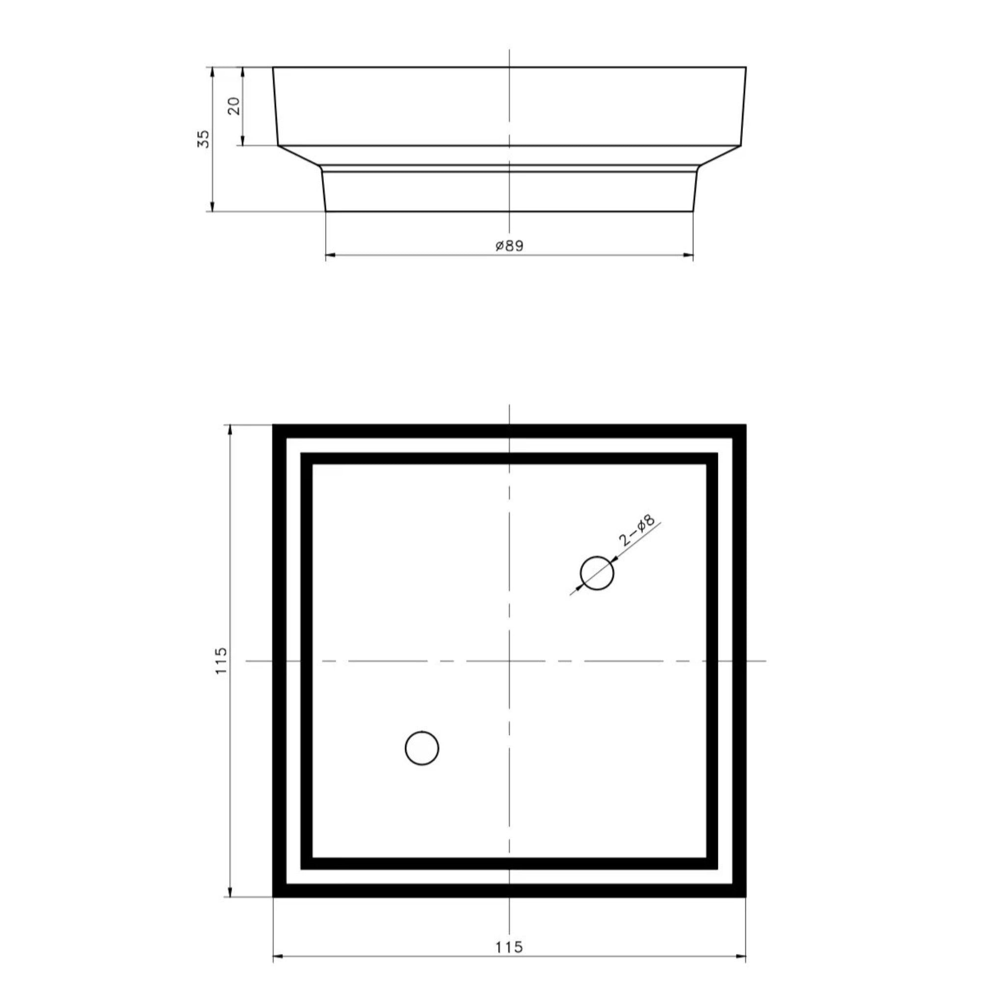 POSEIDON BRASS SMART TILE INSERT FLOOR WASTE BRUSHED GOLD 115MM