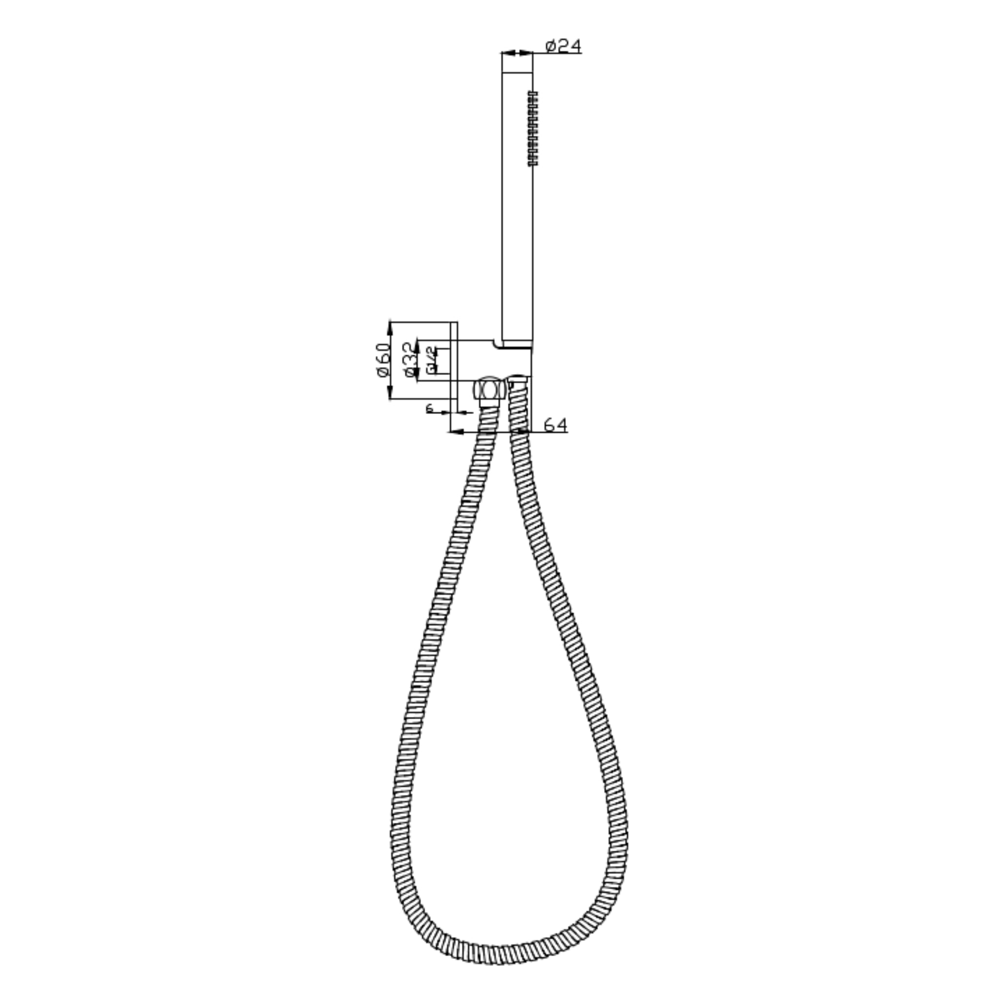 IKON TUBE HAND HELD SHOWER GUN METAL