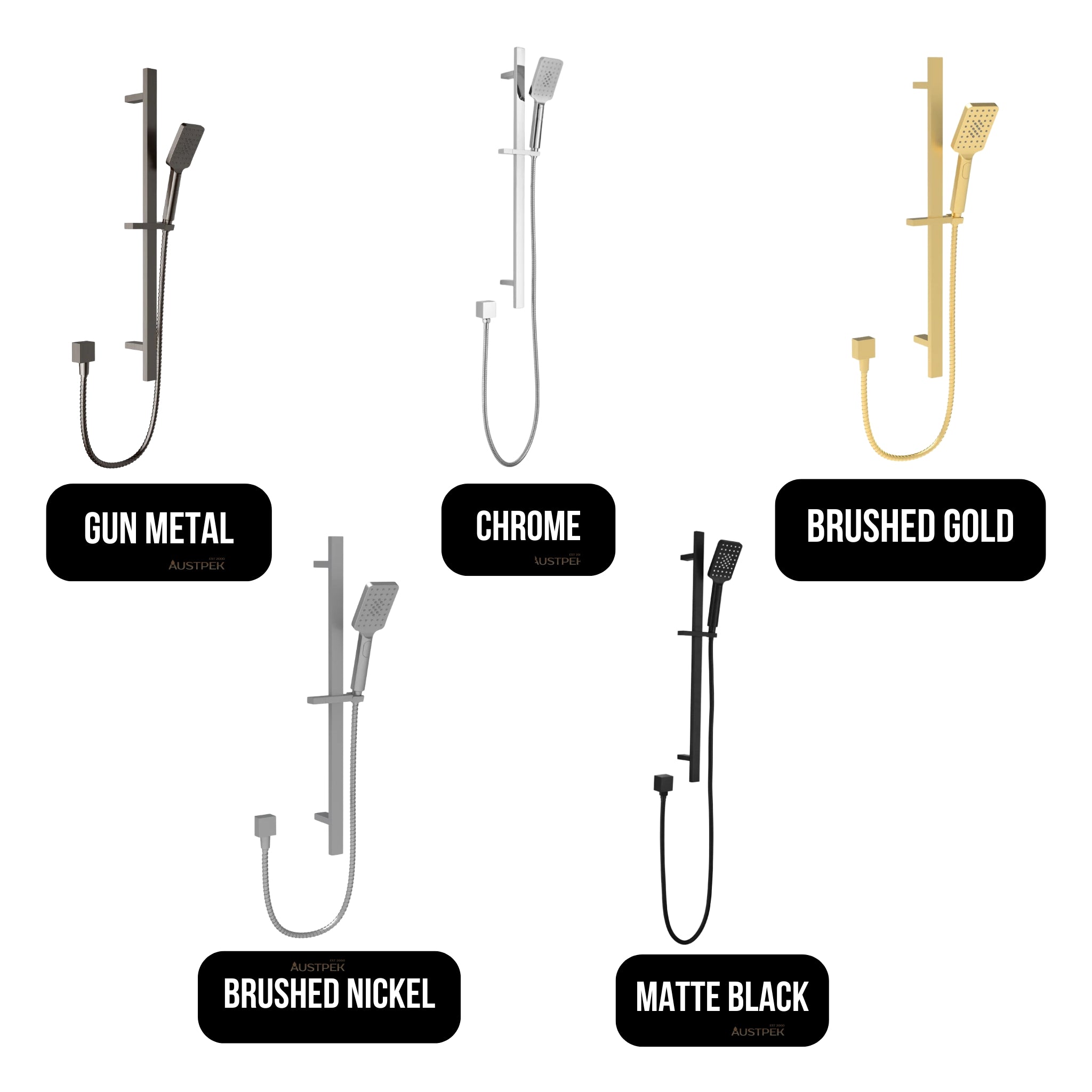IKON EDEN SHOWER ON RAIL 740MM BRUSHED NICKEL