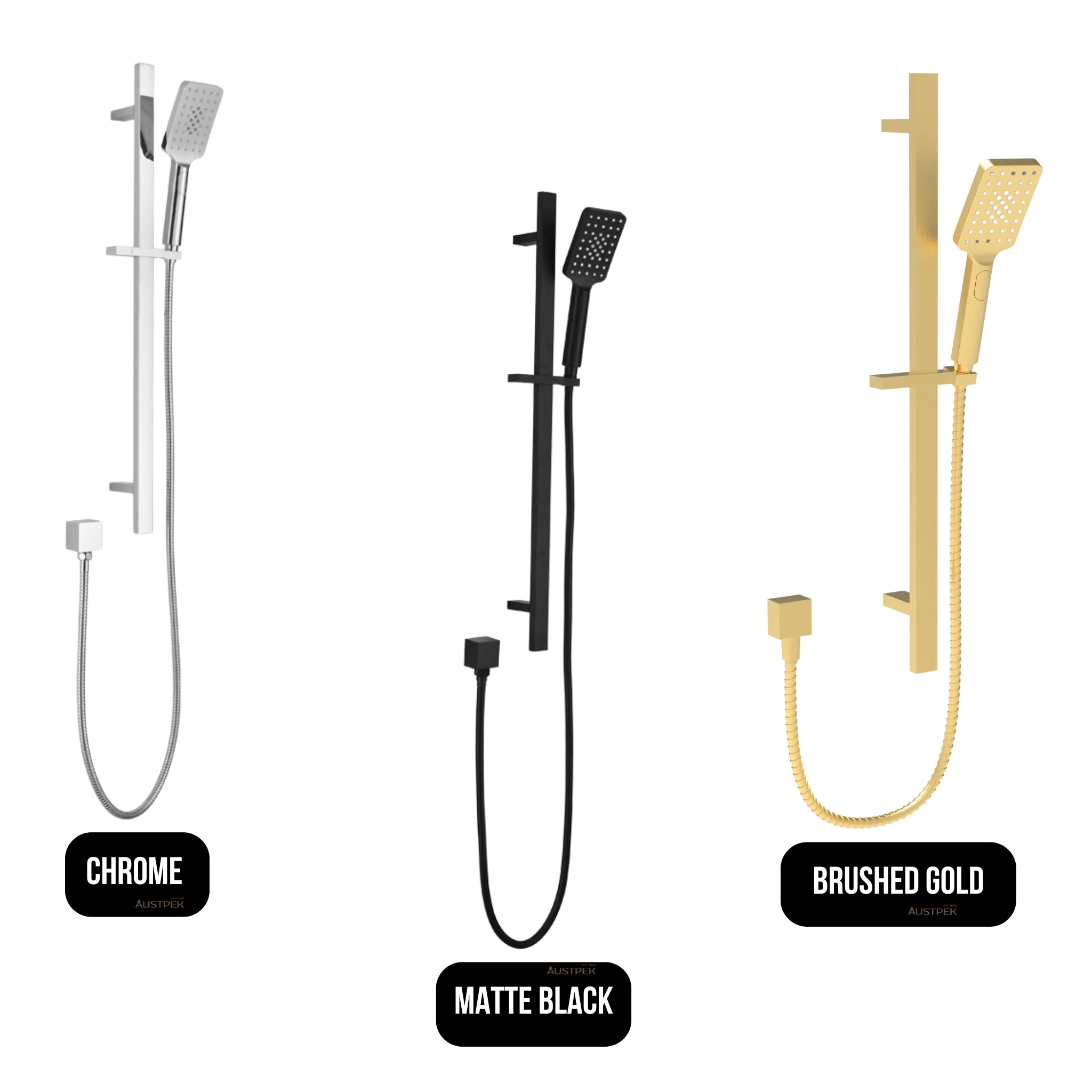 IKON EDEN SLIDING SHOWER SET 740MM MATTE BLACK