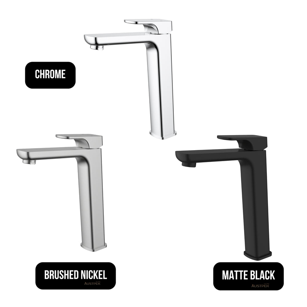 IKON EDEN HIGH RISE BASIN MIXER 245MM BRUSHED NICKEL