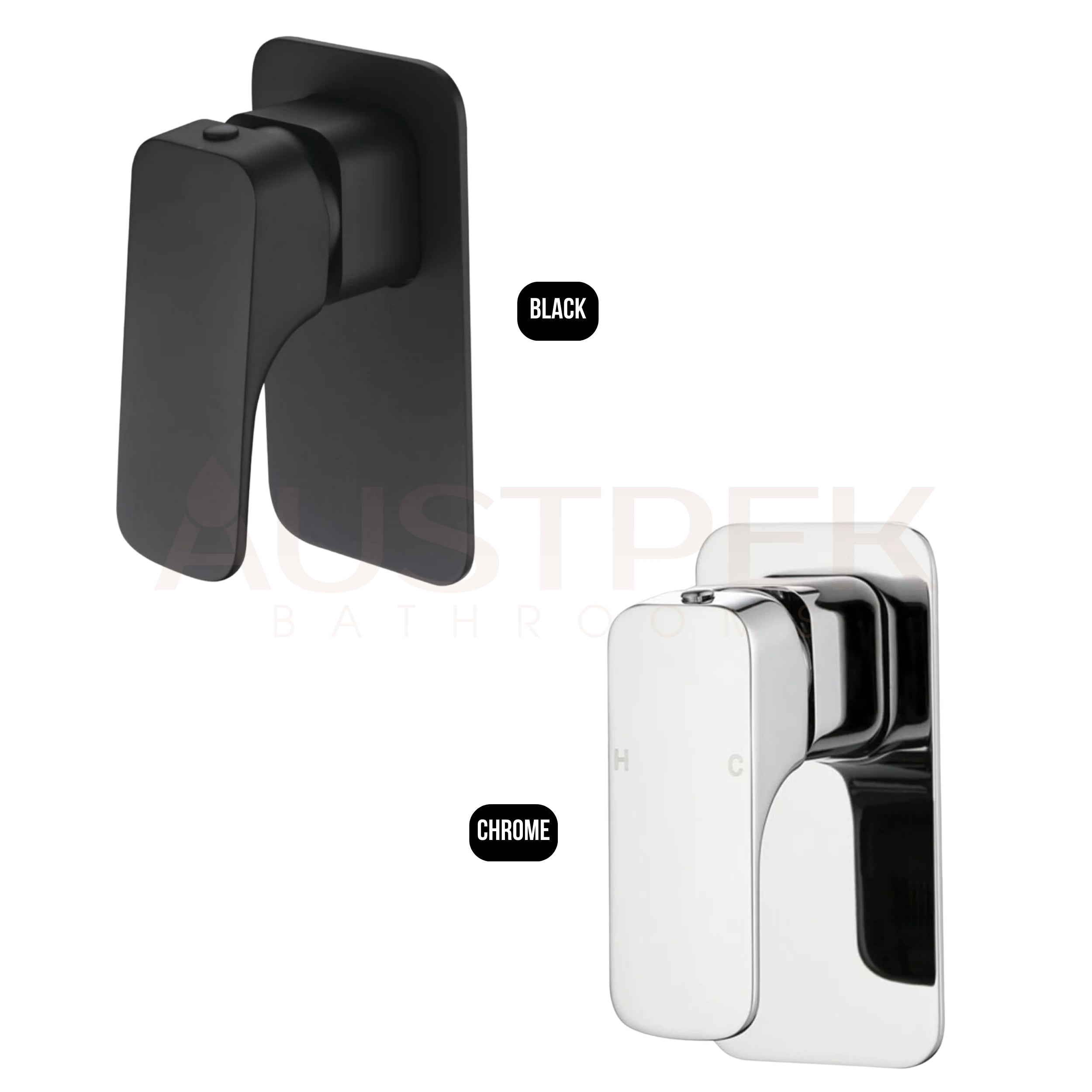 IKON EDEN SOFT SQUARE BATH / SHOWER MIXER 129MM BLACK