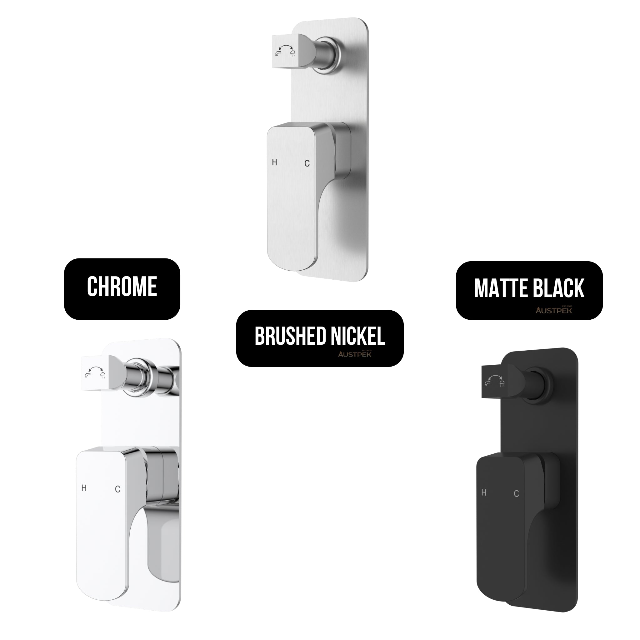 IKON EDEN WALL MIXER DIVERTER 190MM CHROME
