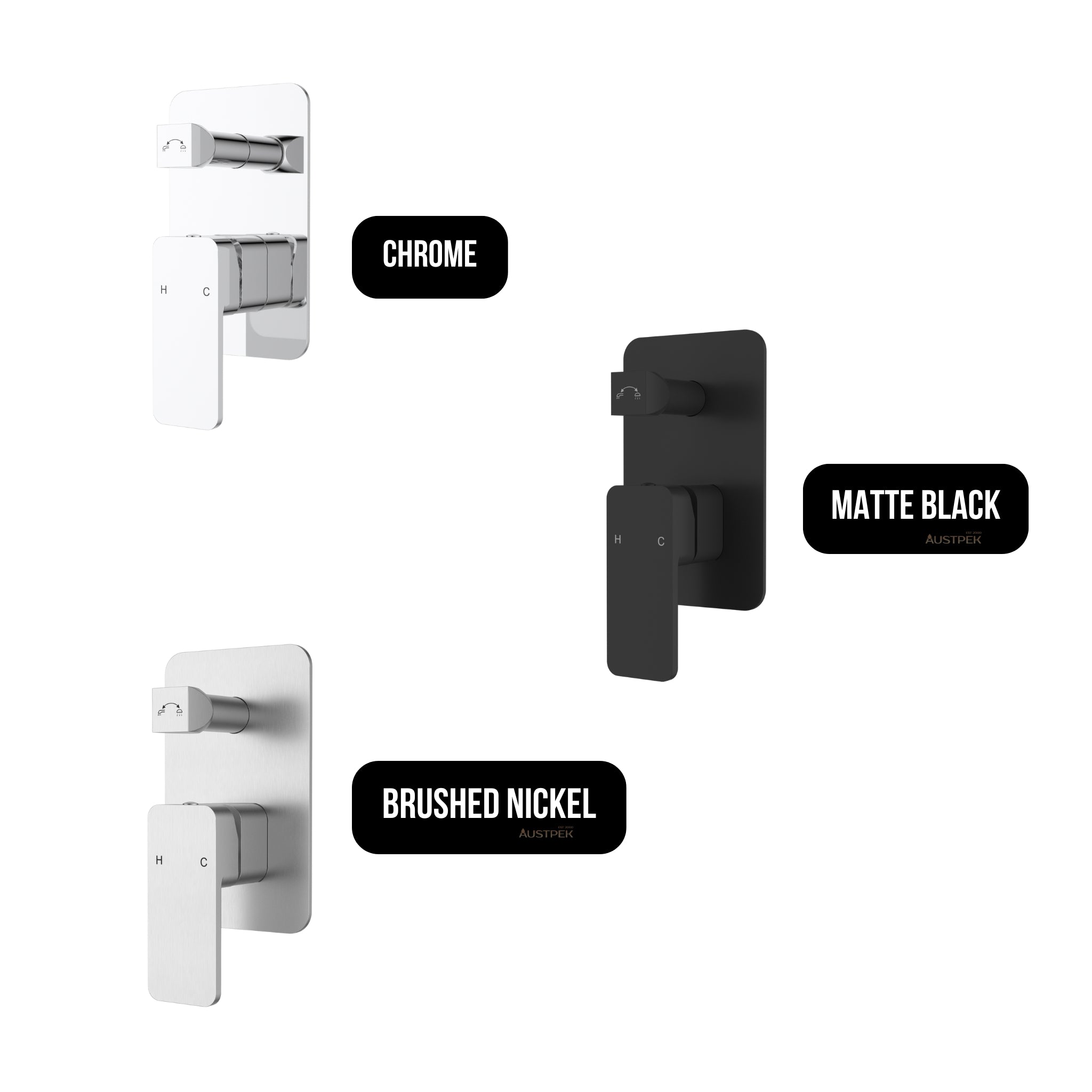 IKON NOVA WALL MIXER DIVERTER 150MM BRUSHED NICKEL