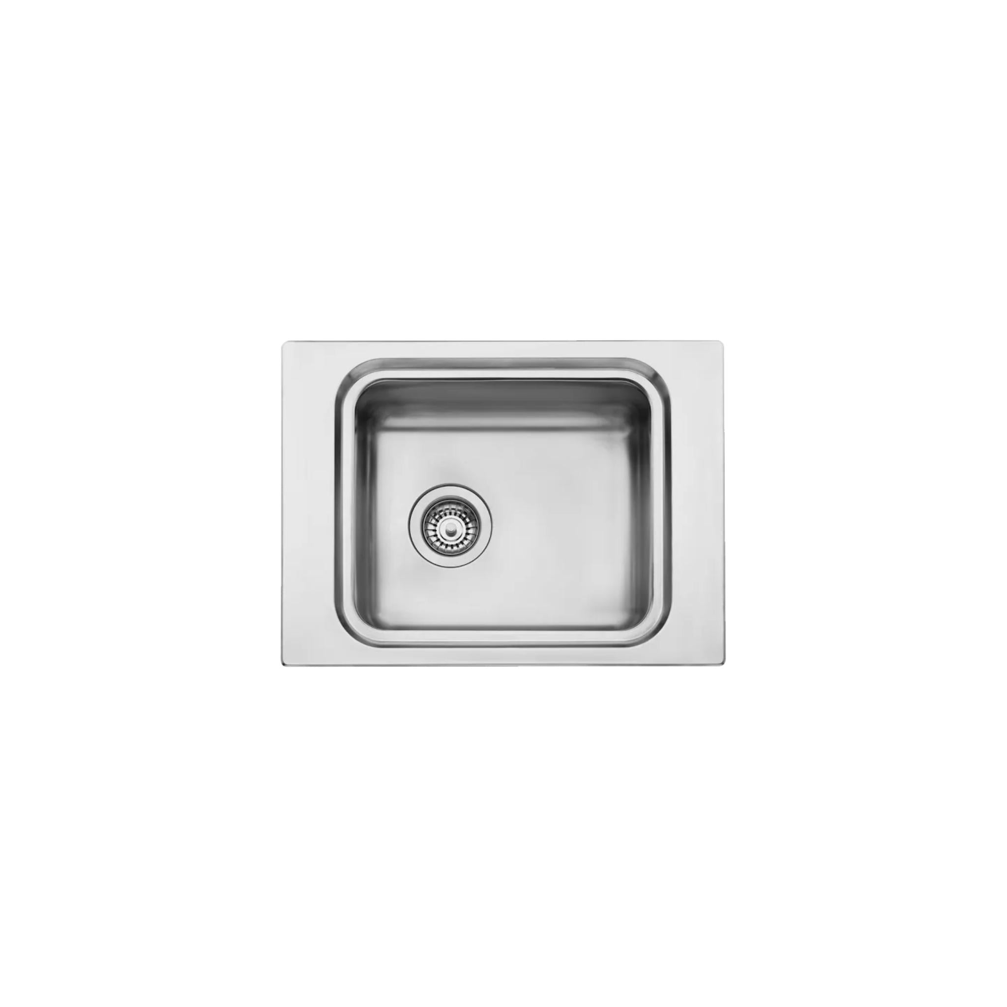 OLIVERI PURO SINGLE BOWL TOPMOUNT CARE SINK STAINLESS STEEL 580MM