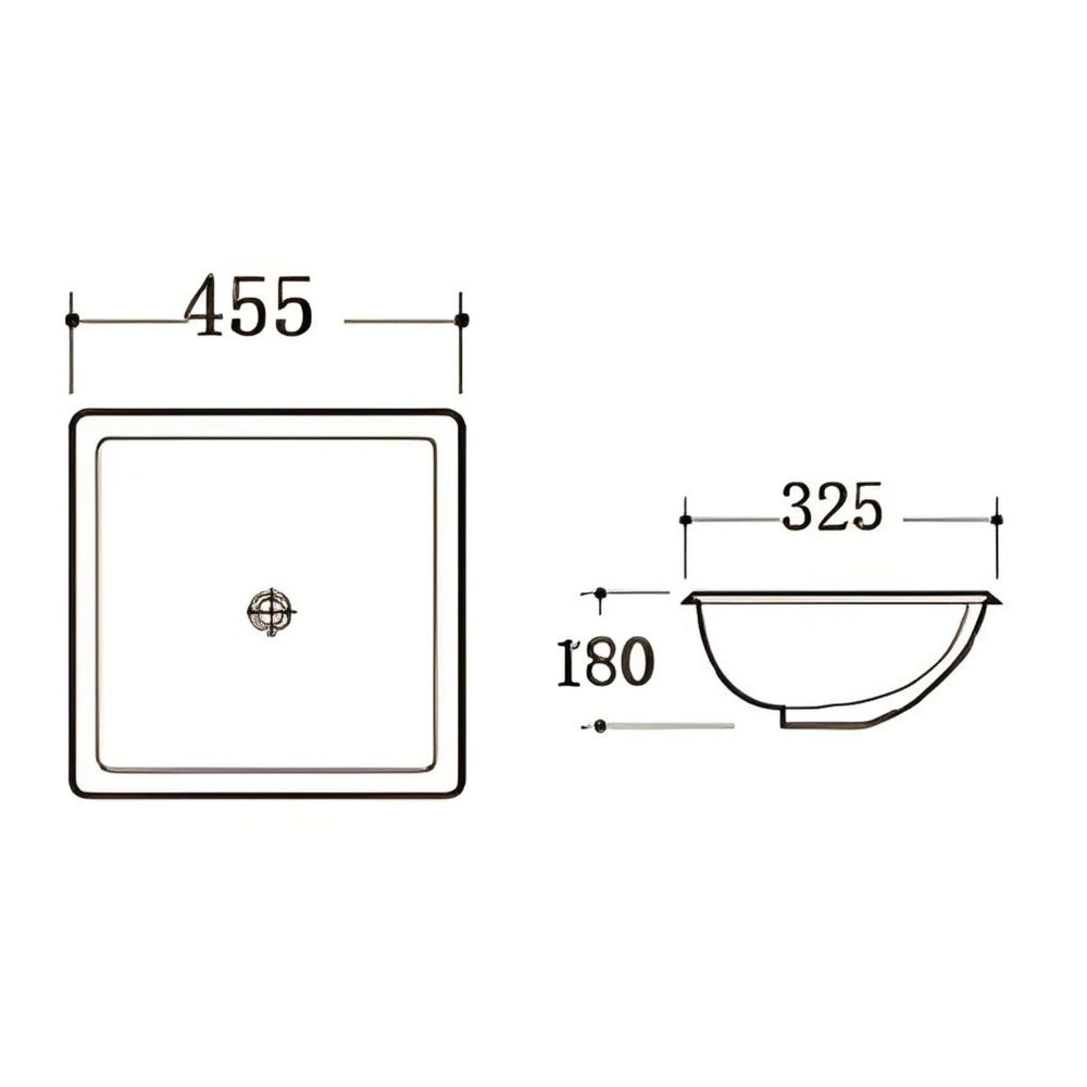 POSEIDON UNDER COUNTER BASIN GLOSS WHITE 455MM