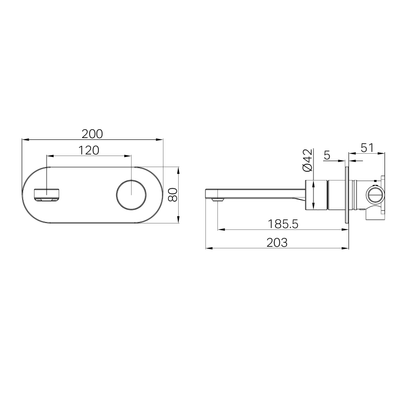 NERO PURE LEAD FREE PROGRESSIVE WALL BASIN / BATH MIXER 200MM BRUSHED BRONZE