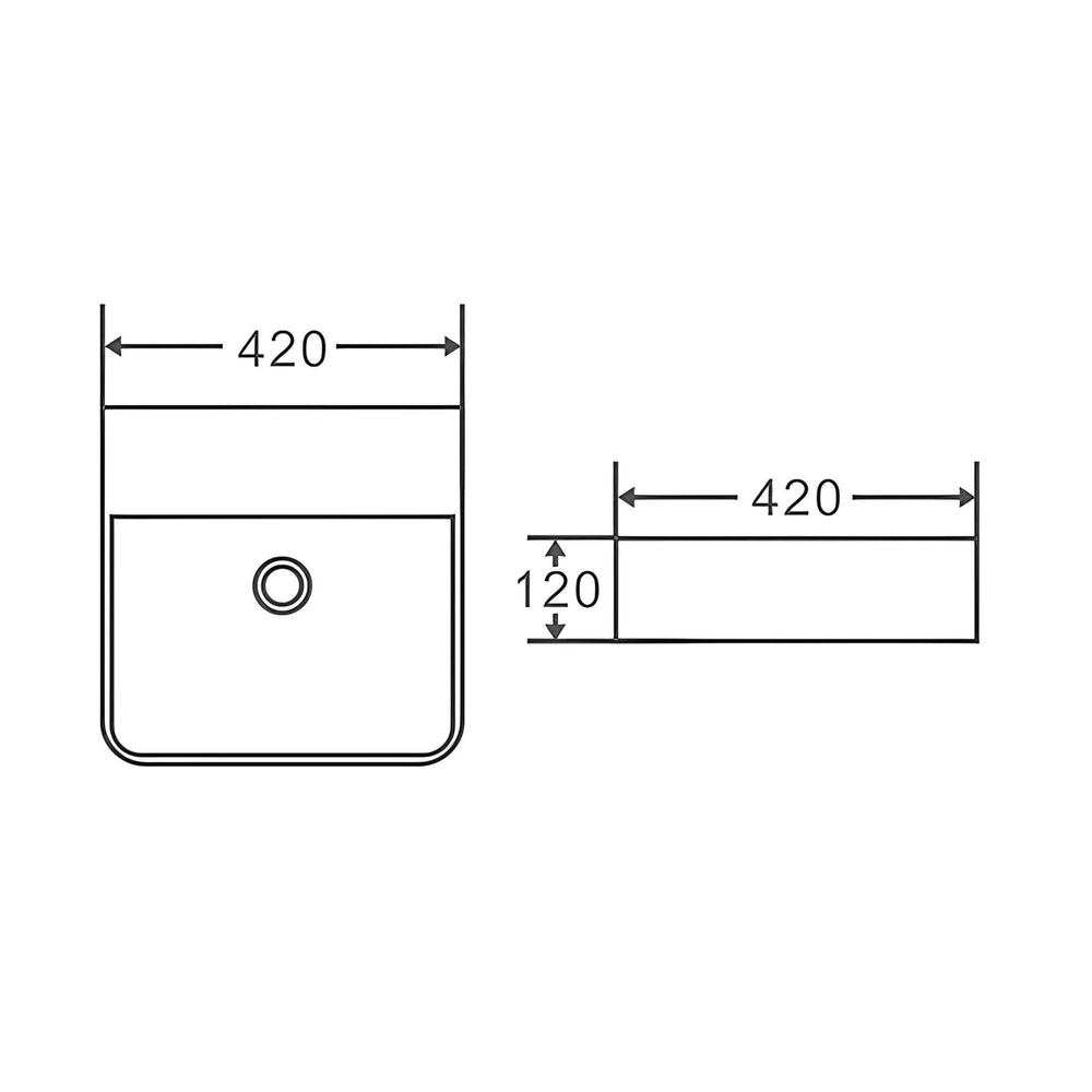 POSEIDON WALL HUNG / ABOVE COUNTER BASIN GLOSS WHITE 420MM