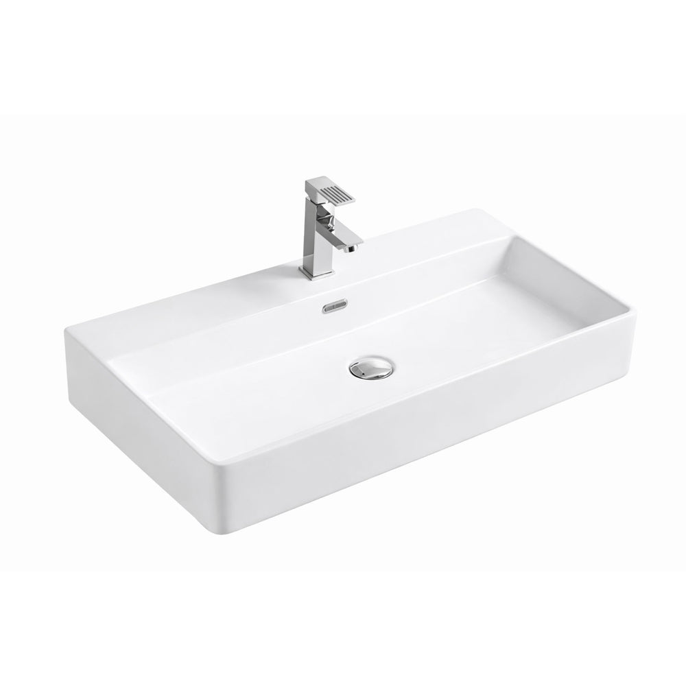 POSEIDON WALL HUNG / ABOVE COUNTER BASIN GLOSS WITH OVERFLOW GLOSS WHITE 700MM