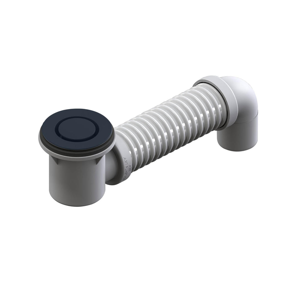 JOHNSON SUISSE POP DOWN BATH PLUG AND WASTE WITH CONNECTOR 40MM MATTE BLACK