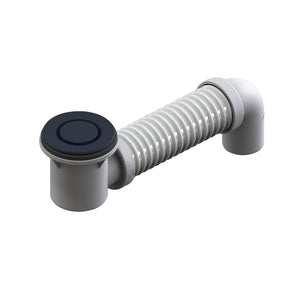 JOHNSON SUISSE POP DOWN BATH PLUG AND WASTE WITH CONNECTOR 40MM MATTE BLACK
