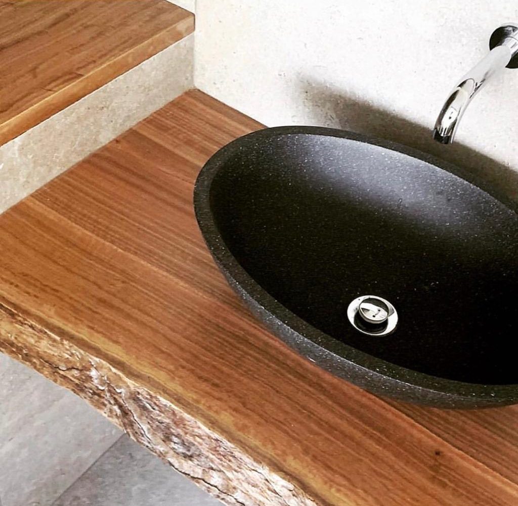 PIETRA BIANCA PEARL ABOVE COUNTER STONE BASIN WITH CUSTOM COLOURS 500MM