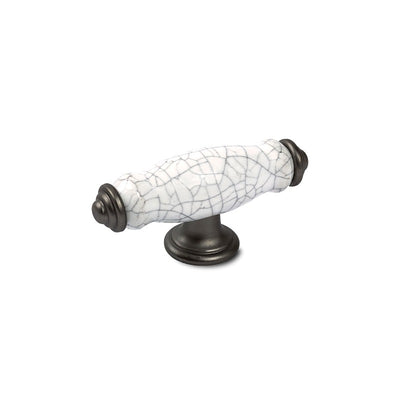 MODULR KNOB HANDLE 75MM PEWTER WHITE CRACKLE