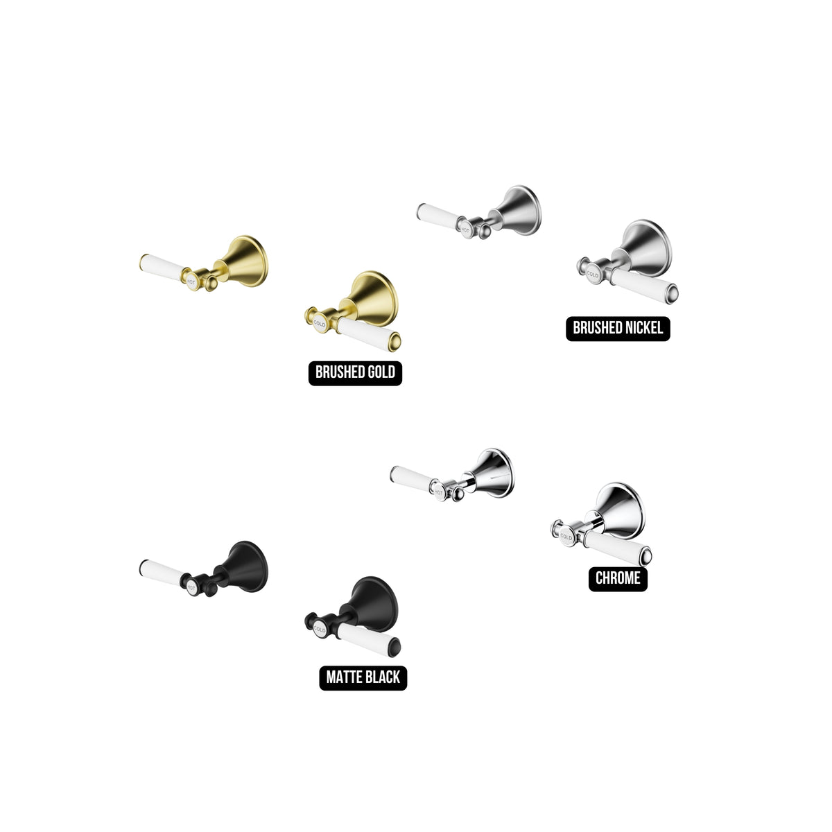 IKON CLASICO WALL TOP ASSEMBLIES BRUSHED NICKEL (CERAMIC HANDLE)