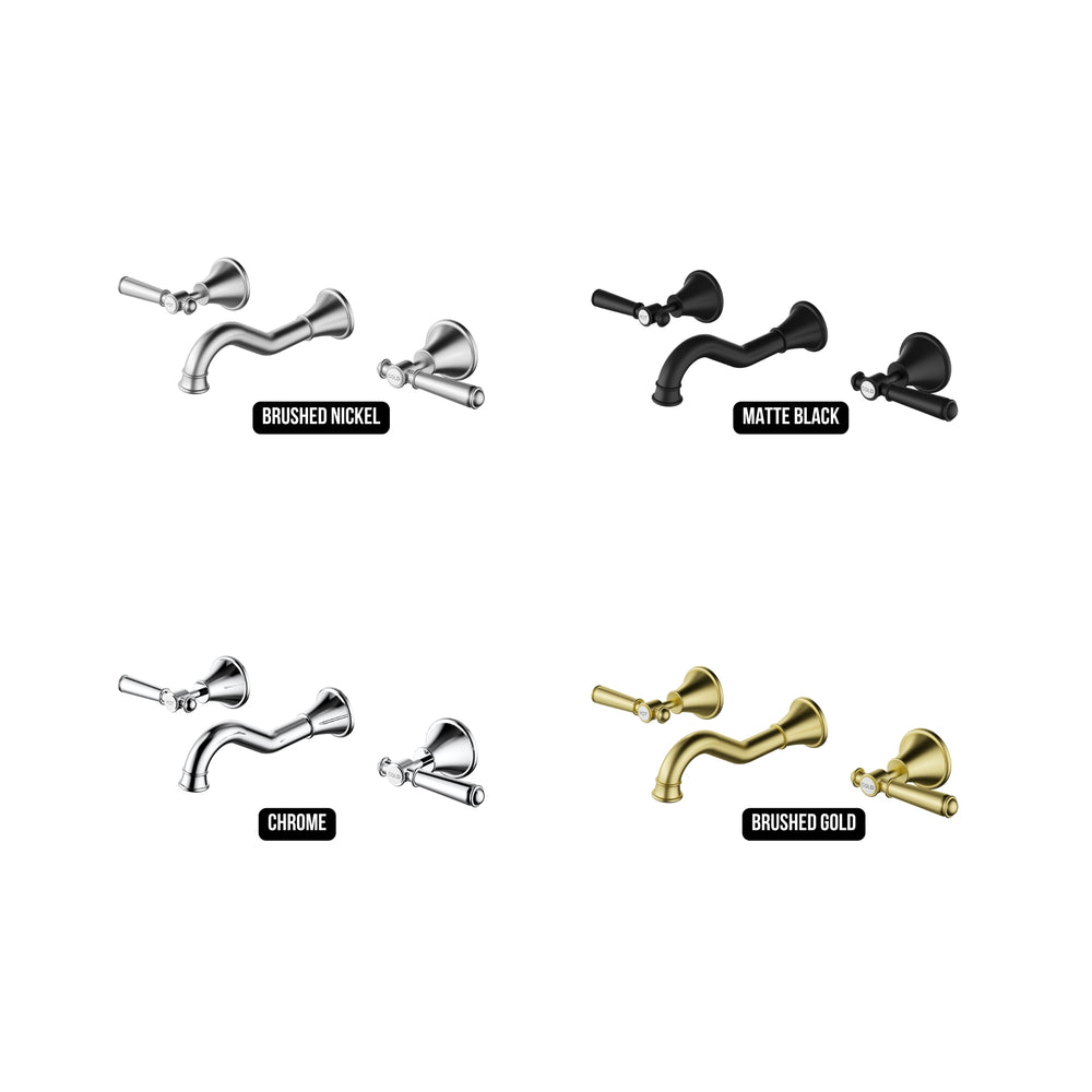 IKON CLASICO THREE PIECE BATH SET MATTE BLACK (BRASS HANDLE)