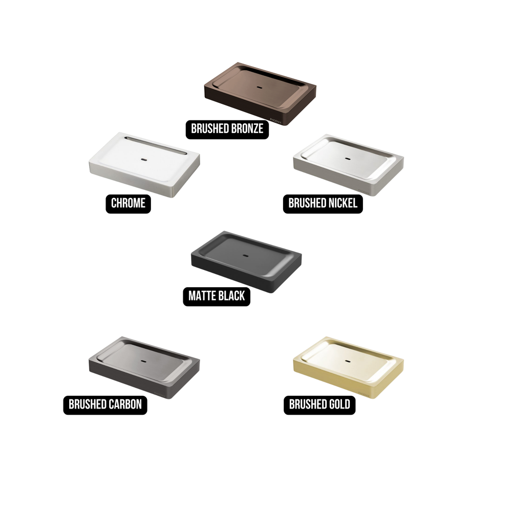 PHOENIX GLOSS SOAP DISH 124MM BRUSHED CARBON