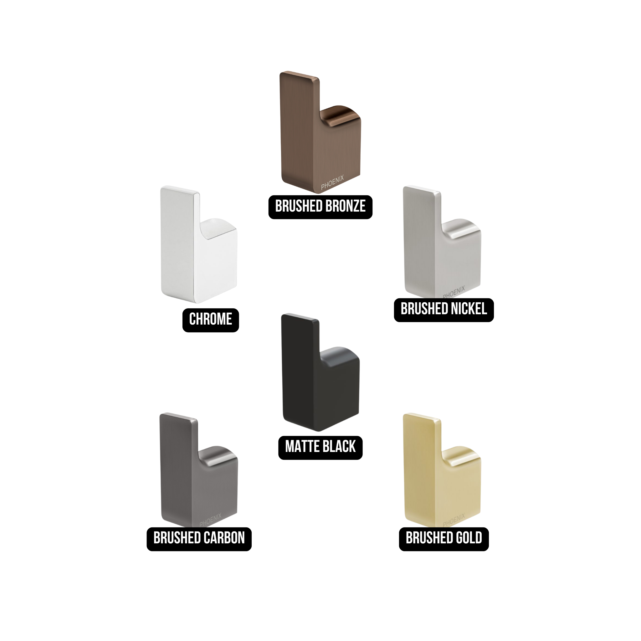 PHOENIX GLOSS ROBE HOOK BRUSHED CARBON