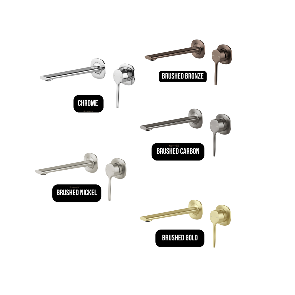 PHOENIX VASK SWITCHMIX WALL BASIN / BATH MIXER SET COMPLETE KIT 199MM CHROME