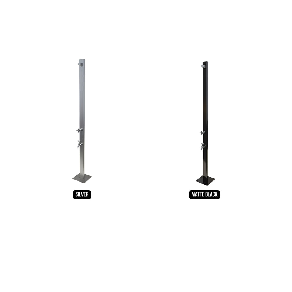 RAINWARE AUSSIE PREMIUM FREESTANDING OUTDOOR COLD SHOWER AND FOOTWASH SILVER