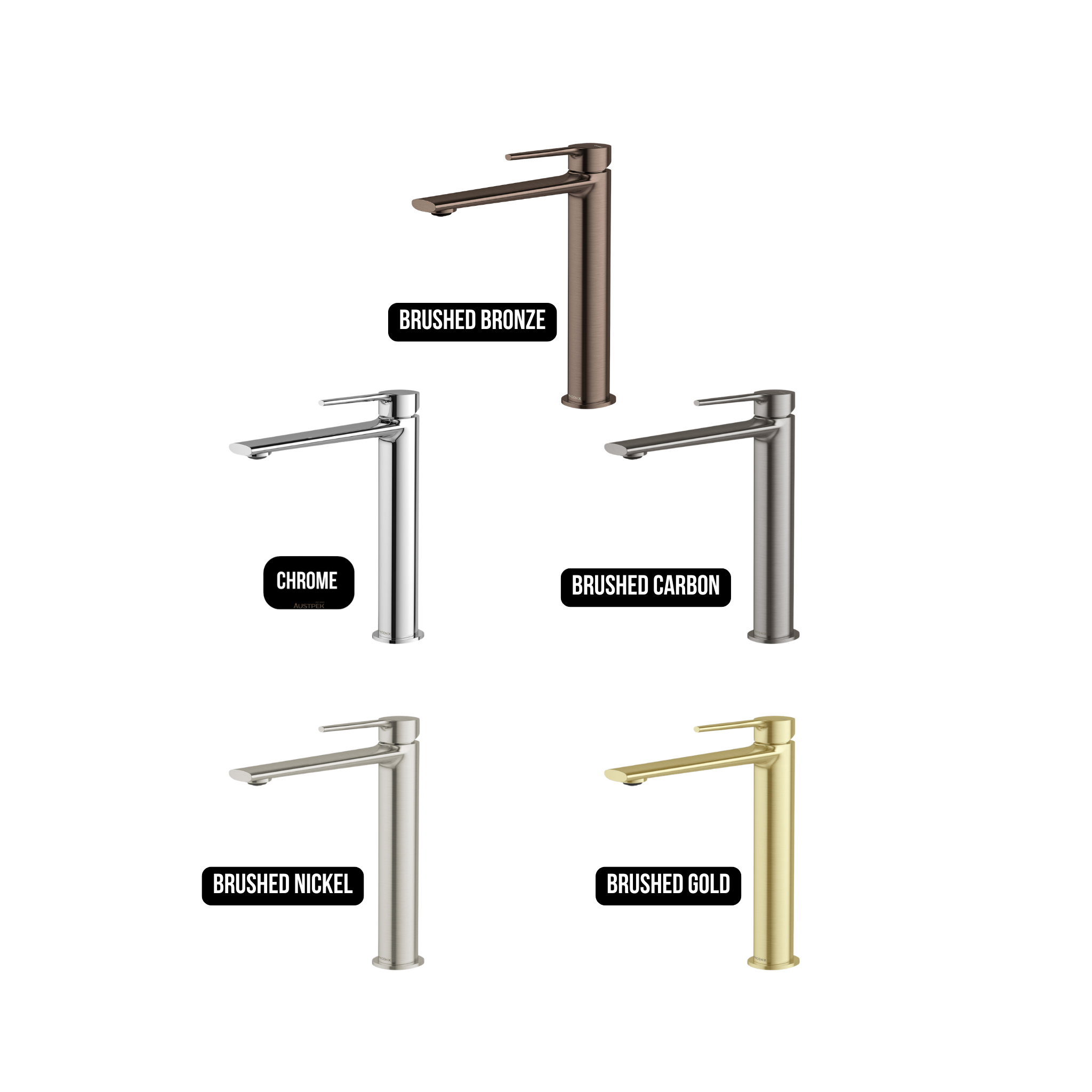 PHOENIX VASK TALL VESSEL MIXER 247MM BRUSHED GOLD
