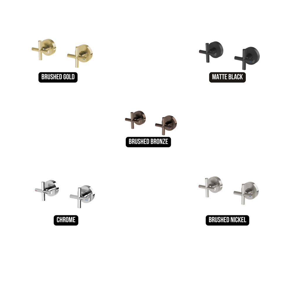 PHOENIX VIVID SLIMLINE PLUS WALL TOP ASSEMBLIES EXTENDED SPINDLES BRUSHED GOLD