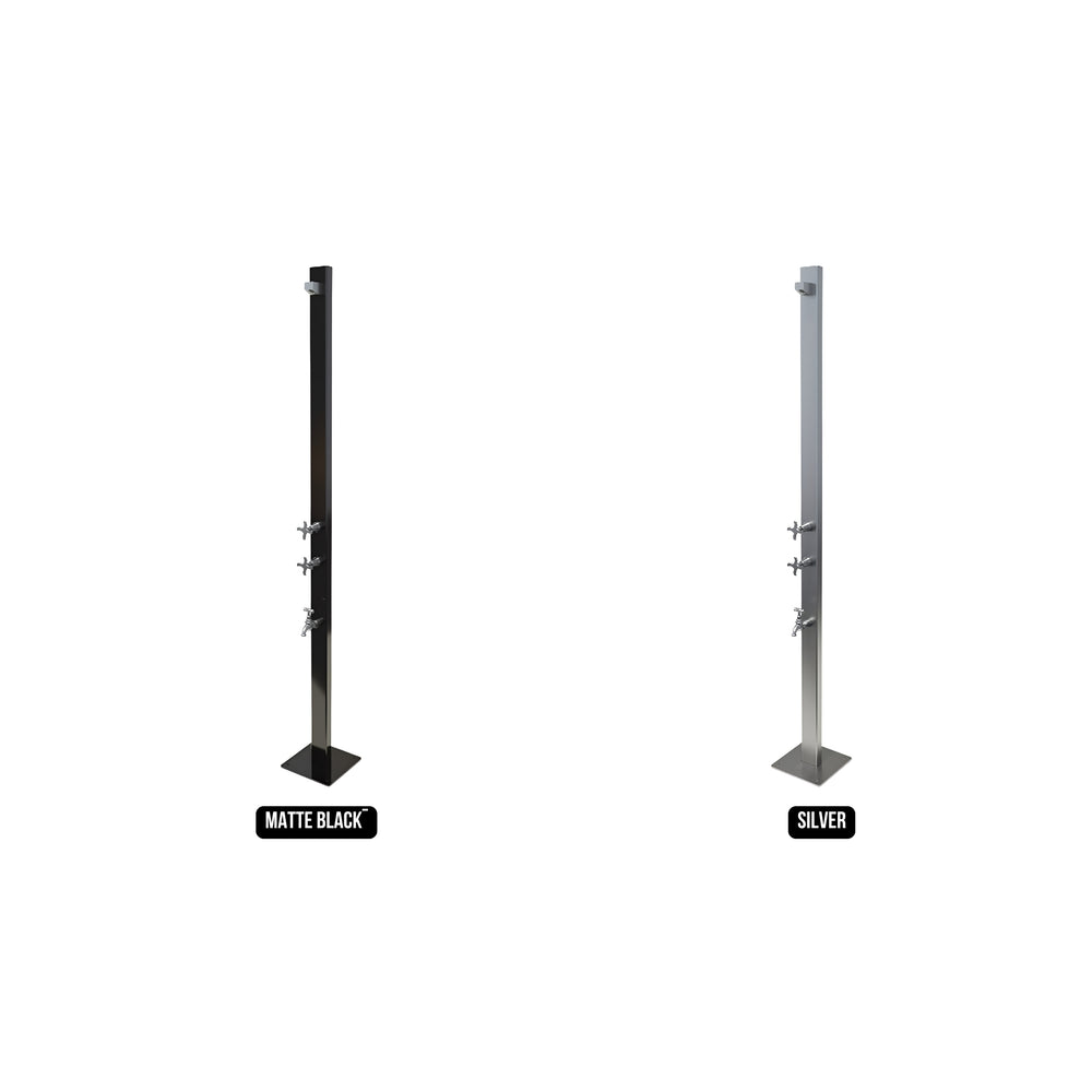 RAINWARE AUSSIE PREMIUM FREESTANDING OUTDOOR HOT AND COLD SHOWER AND COLD FOOTWASH BLACK