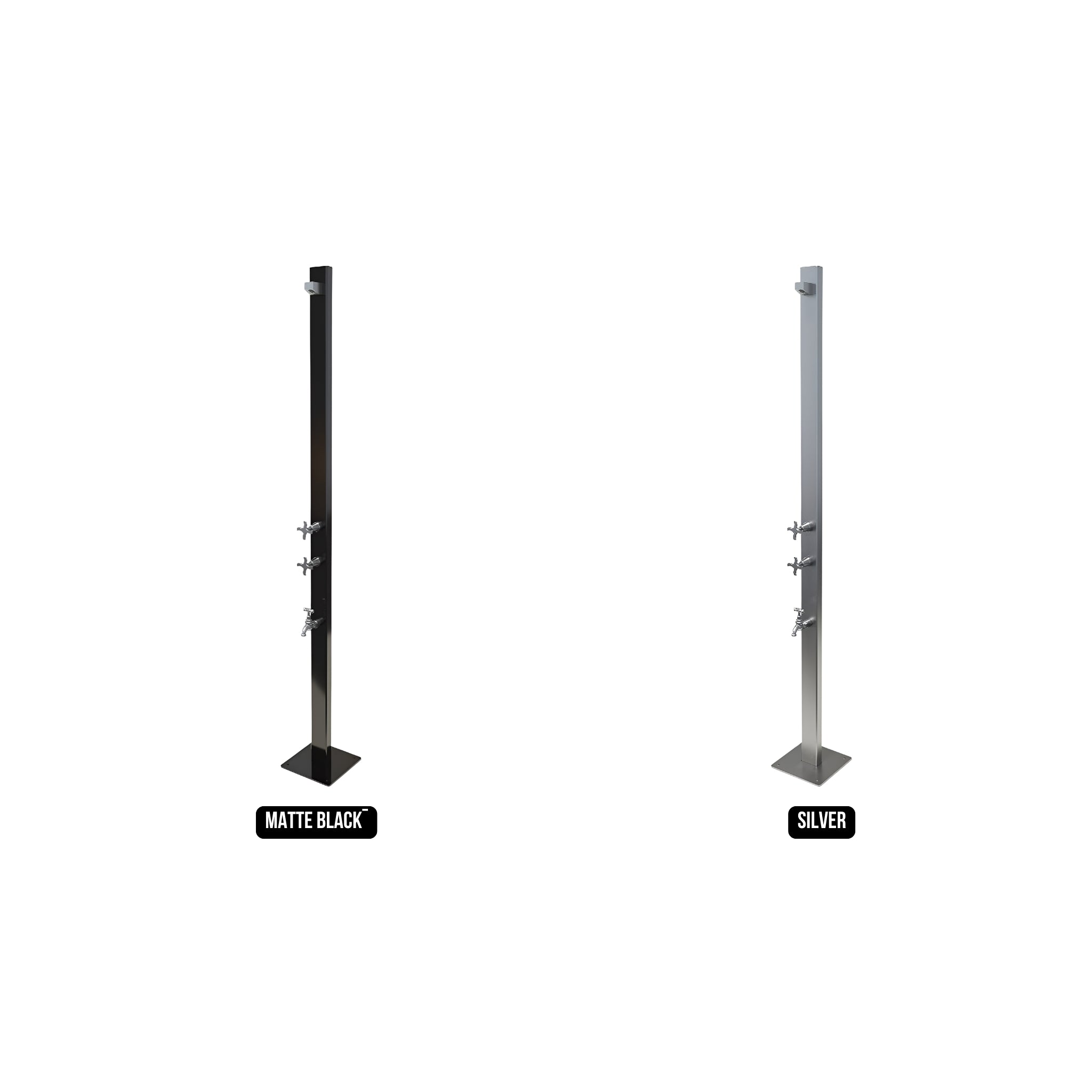 RAINWARE AUSSIE PREMIUM FREESTANDING OUTDOOR HOT AND COLD SHOWER AND COLD FOOTWASH BLACK