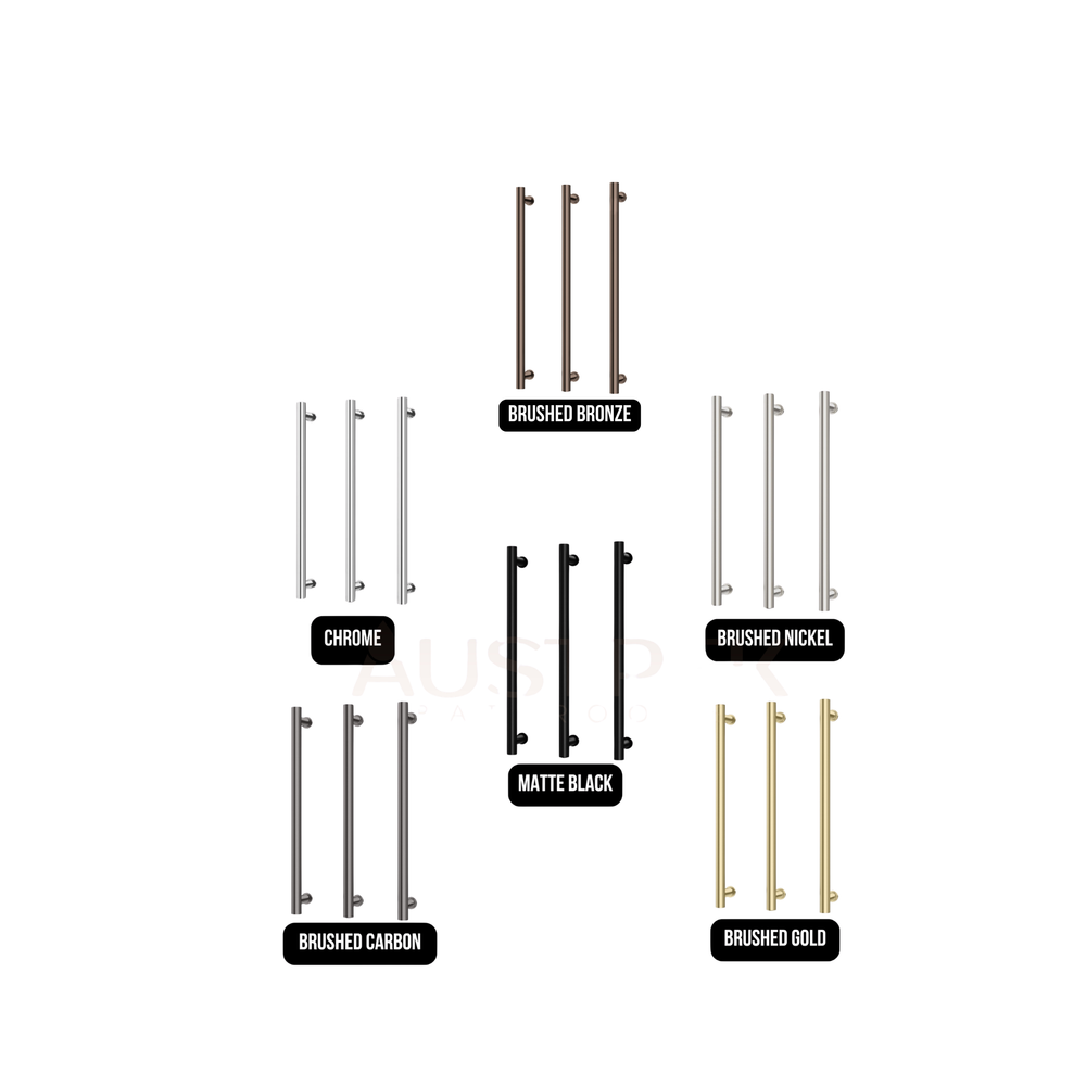 PHOENIX ROUND TRIPLE HEATED TOWEL RAIL CHROME (AVAILABLE IN 600MM AND 800MM)