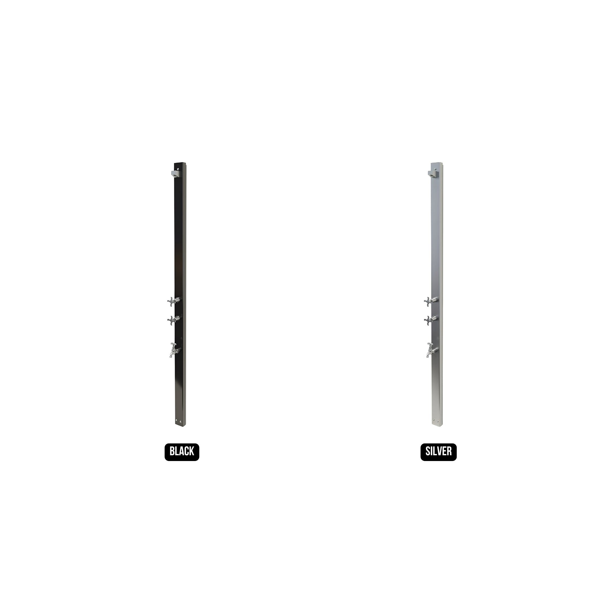RAINWARE AUSSIE WALL MOUNTED OUTDOOR HOT AND COLD SHOWER AND FOOTWASH BLACK