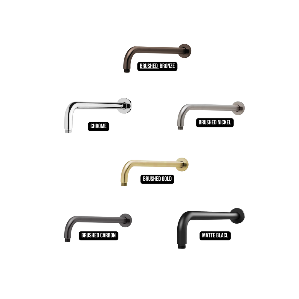 PHOENIX VIVID SHOWER ARM ROUND 400MM BRUSHED GOLD