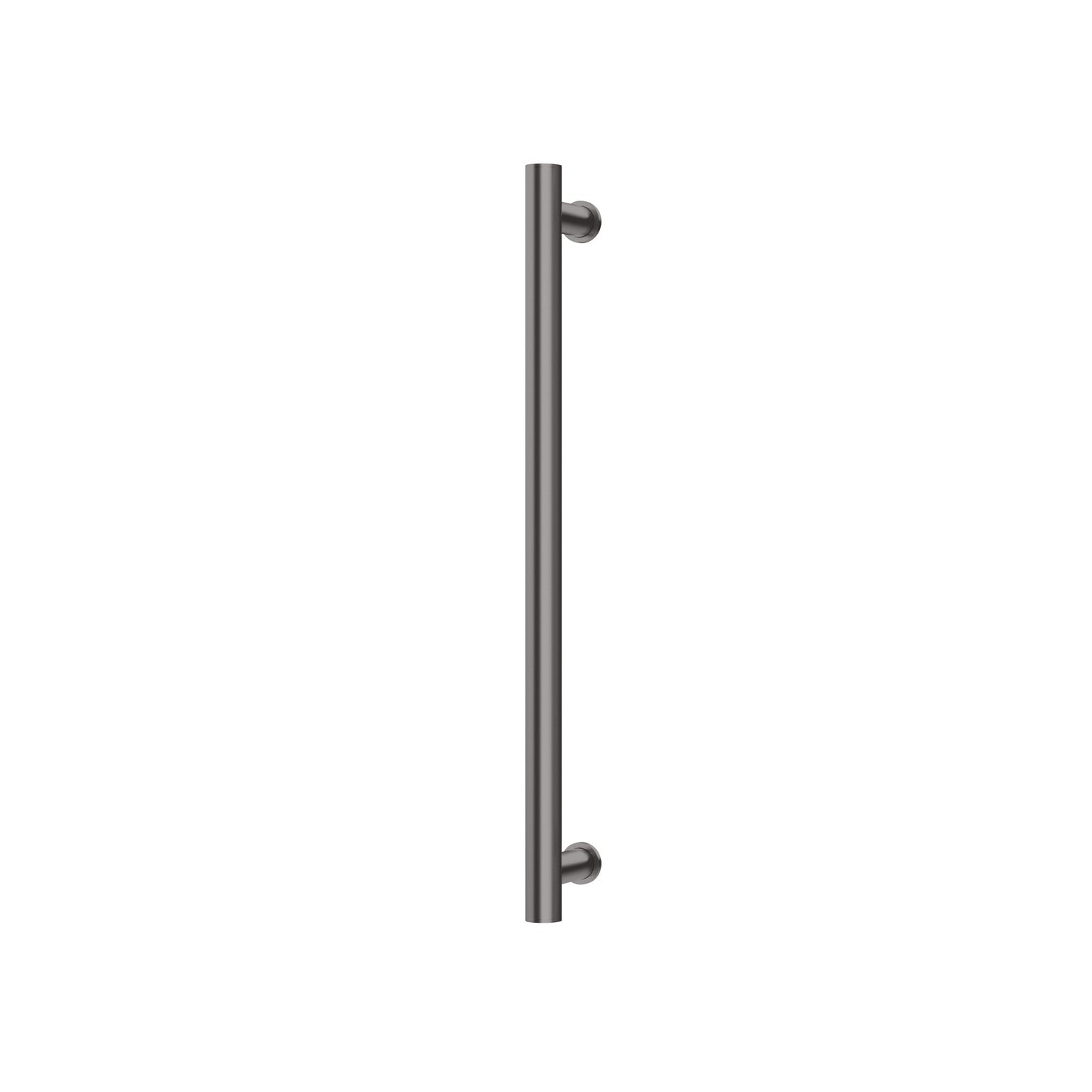 PHOENIX ROUND SINGLE HEATED TOWEL RAIL BRUSHED CARBON (AVAILABLE IN 600MM AND 800MM)