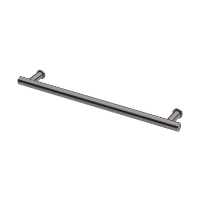 PHOENIX ROUND SINGLE HEATED TOWEL RAIL BRUSHED CARBON (AVAILABLE IN 600MM AND 800MM)