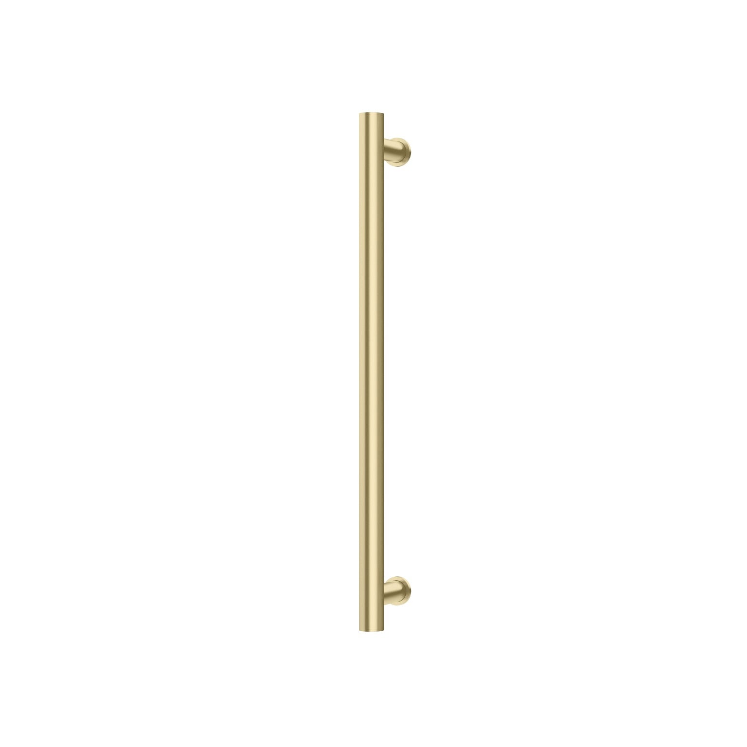 PHOENIX ROUND SINGLE HEATED TOWEL RAIL BRUSHED GOLD (AVAILABLE IN 600MM AND 800MM)