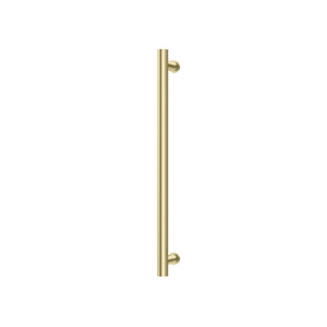 PHOENIX ROUND SINGLE HEATED TOWEL RAIL BRUSHED GOLD (AVAILABLE IN 600MM AND 800MM)