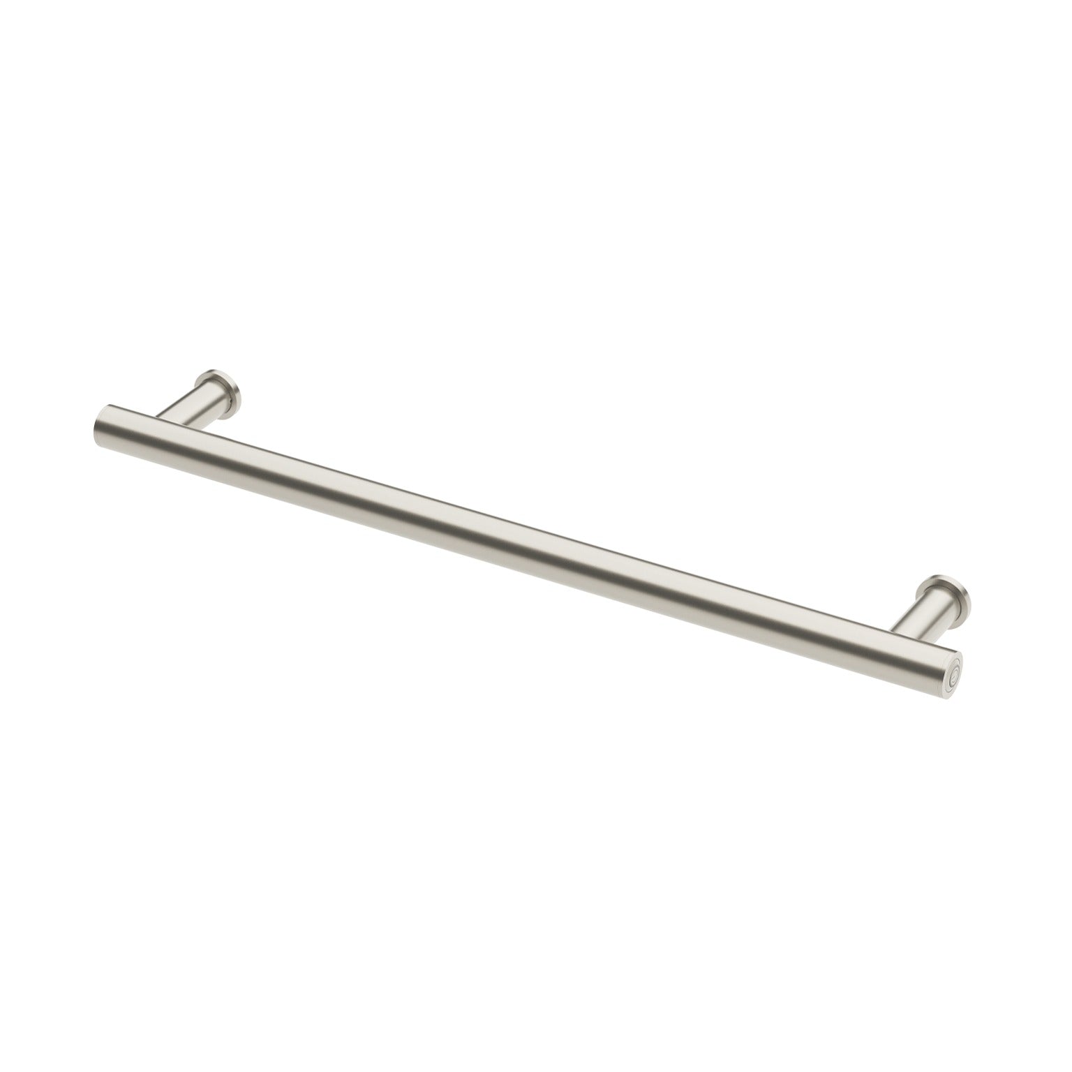 PHOENIX ROUND SINGLE HEATED TOWEL RAIL BRUSHED NICKEL (AVAILABLE IN 600MM AND 800MM)